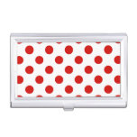 Red and white polka dots business card case