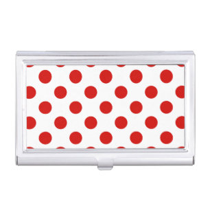 Red and white polka dots business card case