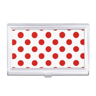 Red and white polka dots business card case