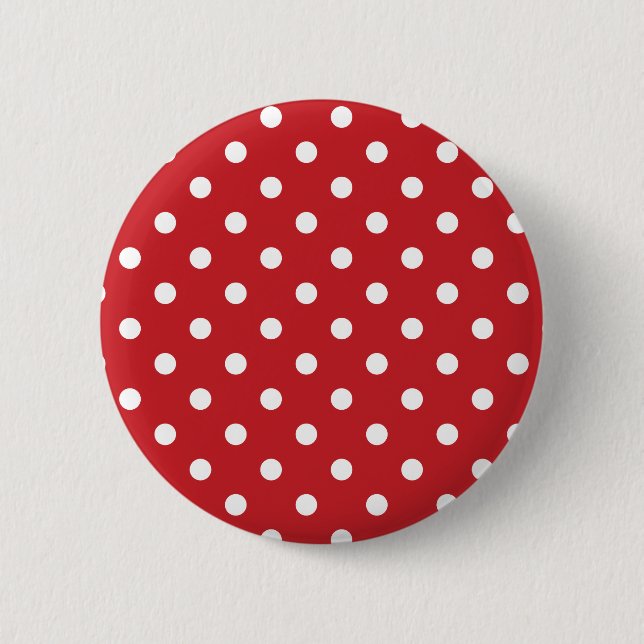 Red and White Polka Dots Button (Front)