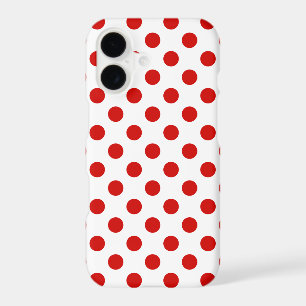 Red and white polka dots iPhone 17 case
