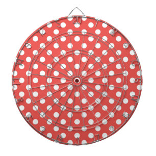 Red and White Polka Dots Dart Board