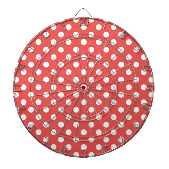Red and White Polka Dots Dart Board (Front)