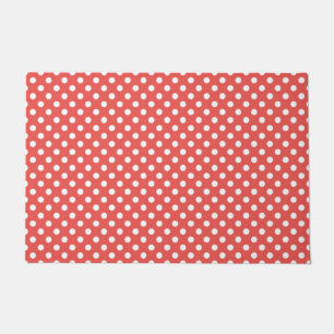 Red and White Polka Dots Doormat