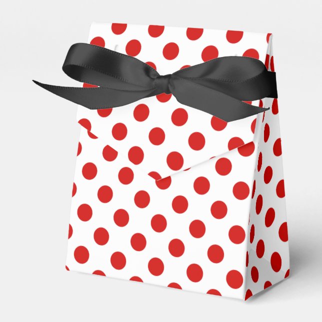 Red and white polka dots favor boxes (Front Side)