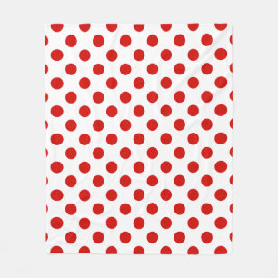 Red and white polka dots fleece blanket