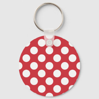 Red and White Polka Dots Keychain
