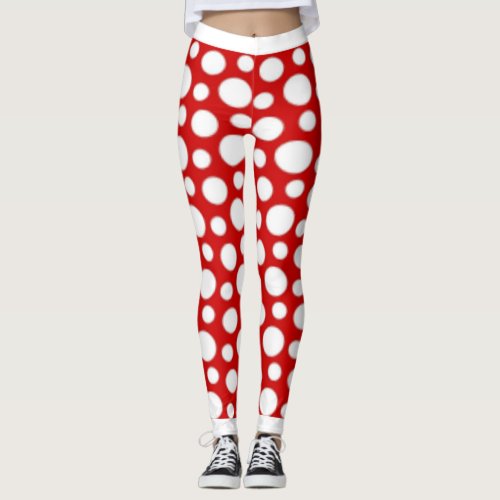 Red and White Polka Dots Leggings