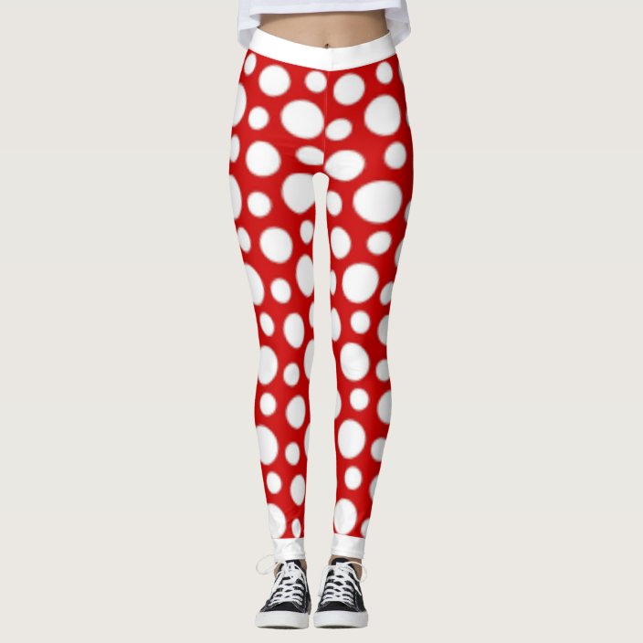 red and white polka dot leggings