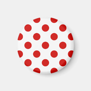 Red and white polka dots magnet