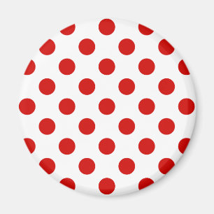 Red and white polka dots magnet