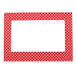 Red and White Polka Dots Magnetic Frame