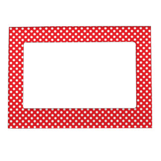 Red and White Polka Dots Magnetic Frame