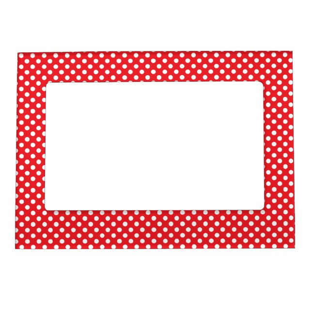 Red and White Polka Dots Magnetic Frame (Front)