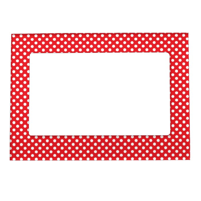 Red and White Polka Dots Magnetic Frame