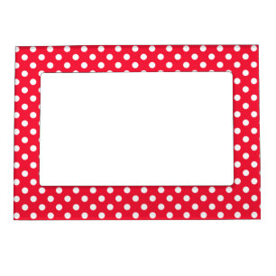 Red and White Polka Dots Magnetic Photo Frame