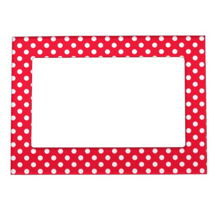 Red And White Polka Dots Magnetic Photo Frame