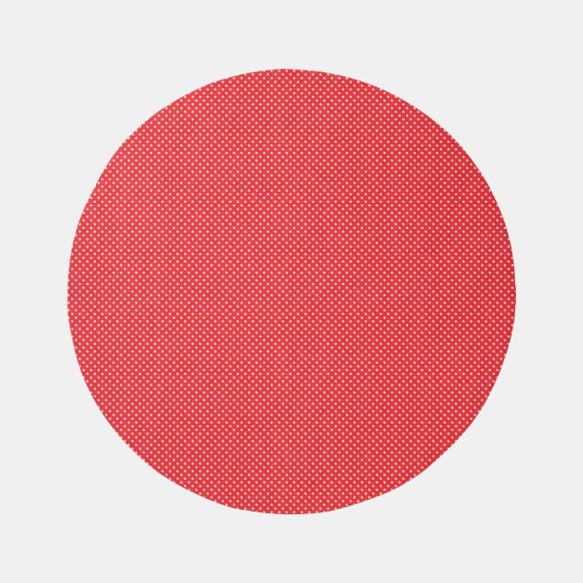 Red and White Polka Dots Outdoor Rug (Front)