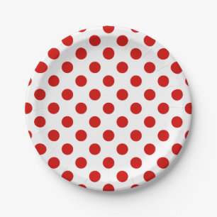 Red and white polka dots paper plates