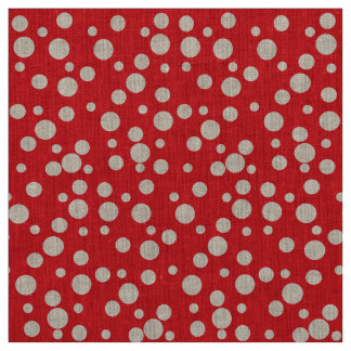 Red and White Polka Dots Pattern Fabric