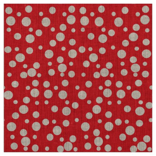 Red and White Polka Dots Pattern Fabric