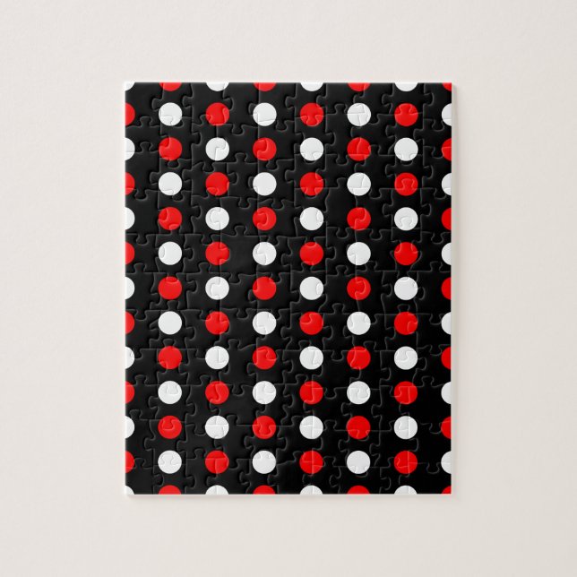Red and white polka dots pattern jigsaw puzzle (Vertical)