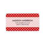 Red and White Polka Dots Pattern Label