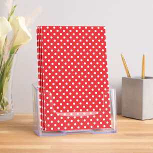 Red and white polka dots pattern print custom brochure
