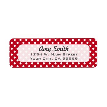 Red And White Polka Dots Return Address Labels by whimsydesigns at Zazzle