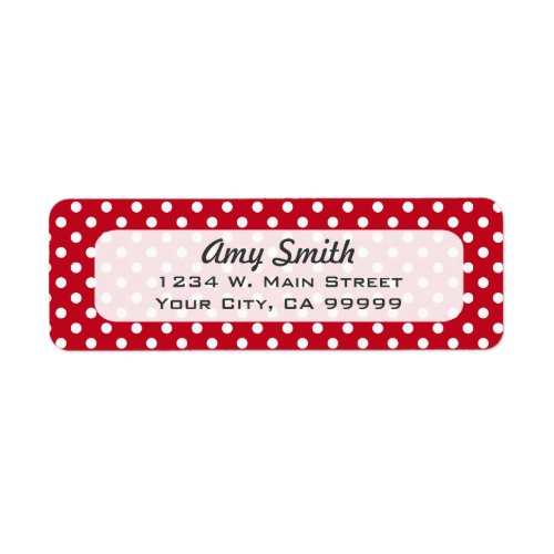 Red and White Polka Dots Return Address Labels