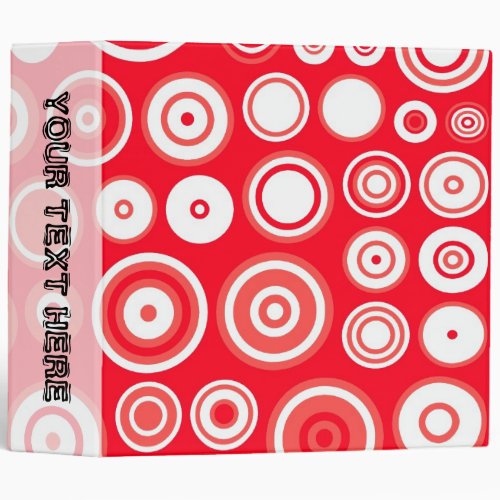 Red and white polka dots seamless graphic design binder