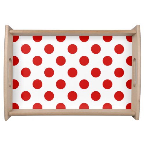 Red and white polka dots serving tray