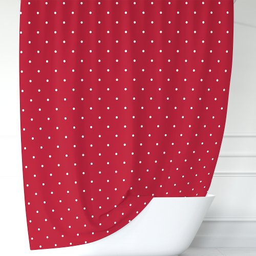 Red And White Polka Dots Shower Curtain