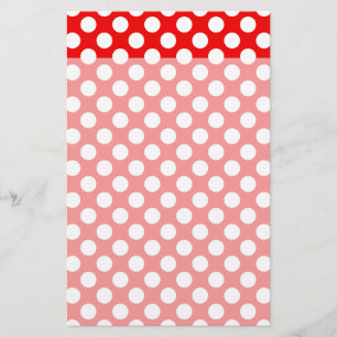 Red and White Polka Dots Stationery