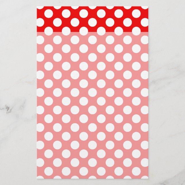 Red and White Polka Dots Stationery (Front)