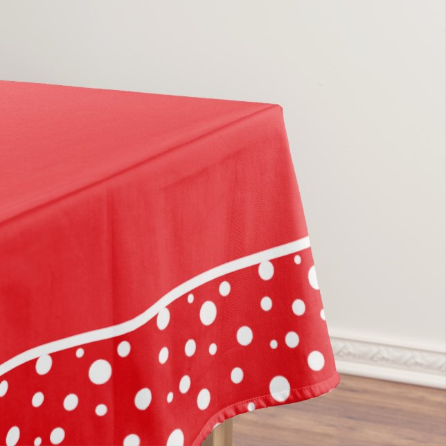 Red and White Polka Dots Tablecloth (In Situ)