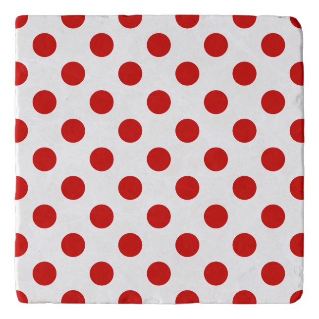 Red and white polka dots trivet (Front)