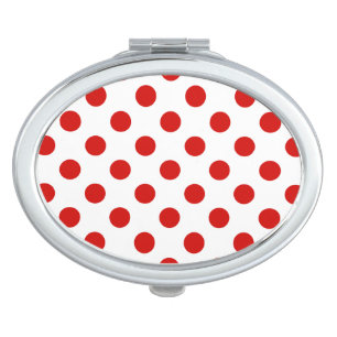 Red and white polka dots vanity mirror