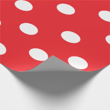 Red and White Polka Dots Wrapping Paper 30" x 6''