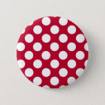 Red And White Polkadots Button at Zazzle