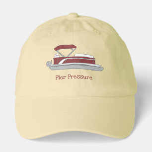 Red and White Pontoon Boat Personalized Hat