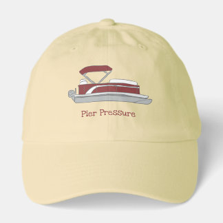 Red and White Pontoon Boat Personalized Hat