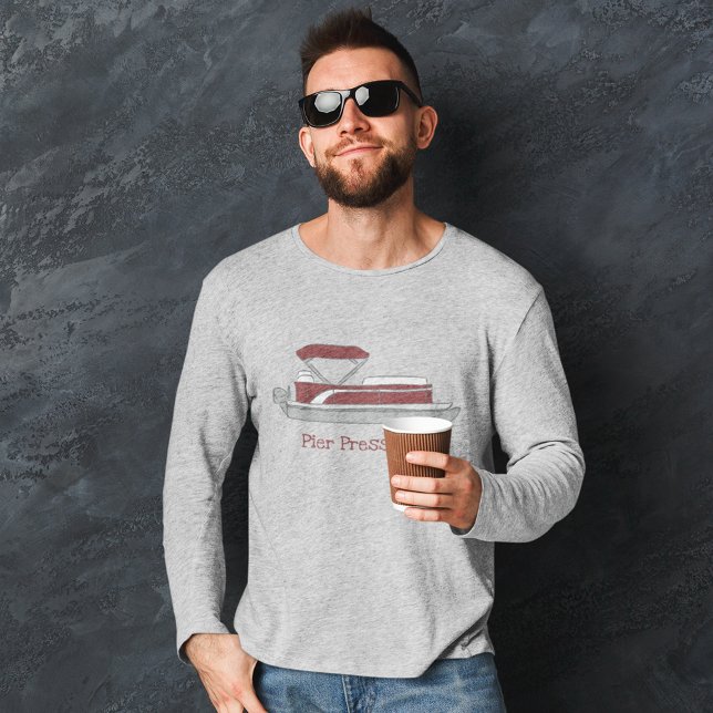 Red and White Pontoon Boat Personalized T-Shirt (Creator Uploaded)