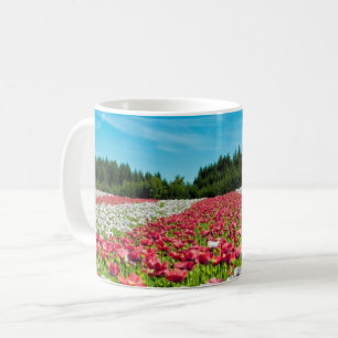 Red and White Poppy Field Coffee Mug