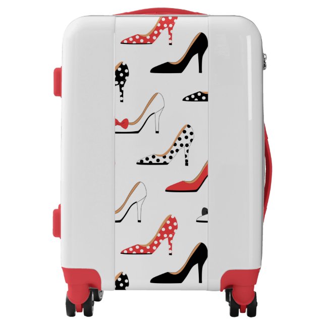 Red and White Pretty Heels Luggage (Front)