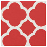 Red and White Quatrefoil Pattern Fabric