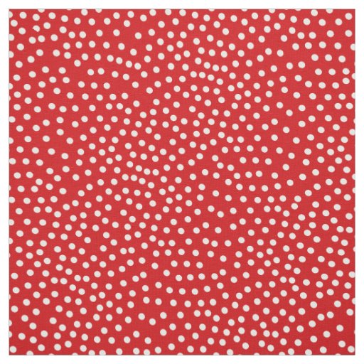 Red And White Random Polka Dot Spotted Print Fabric