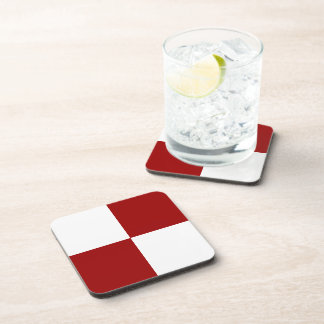 Red and White Rectangles Coaster