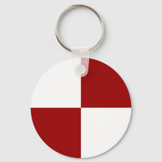 Red and White Rectangles Keychain