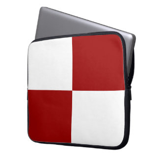 Red and White Rectangles Laptop Sleeve